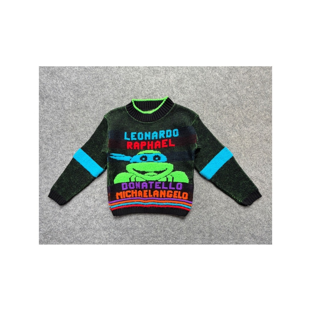 Vintage 1991 TMNT Teenage Mutant Ninja Turtles Sweater Kids Mickey's Clan USA
